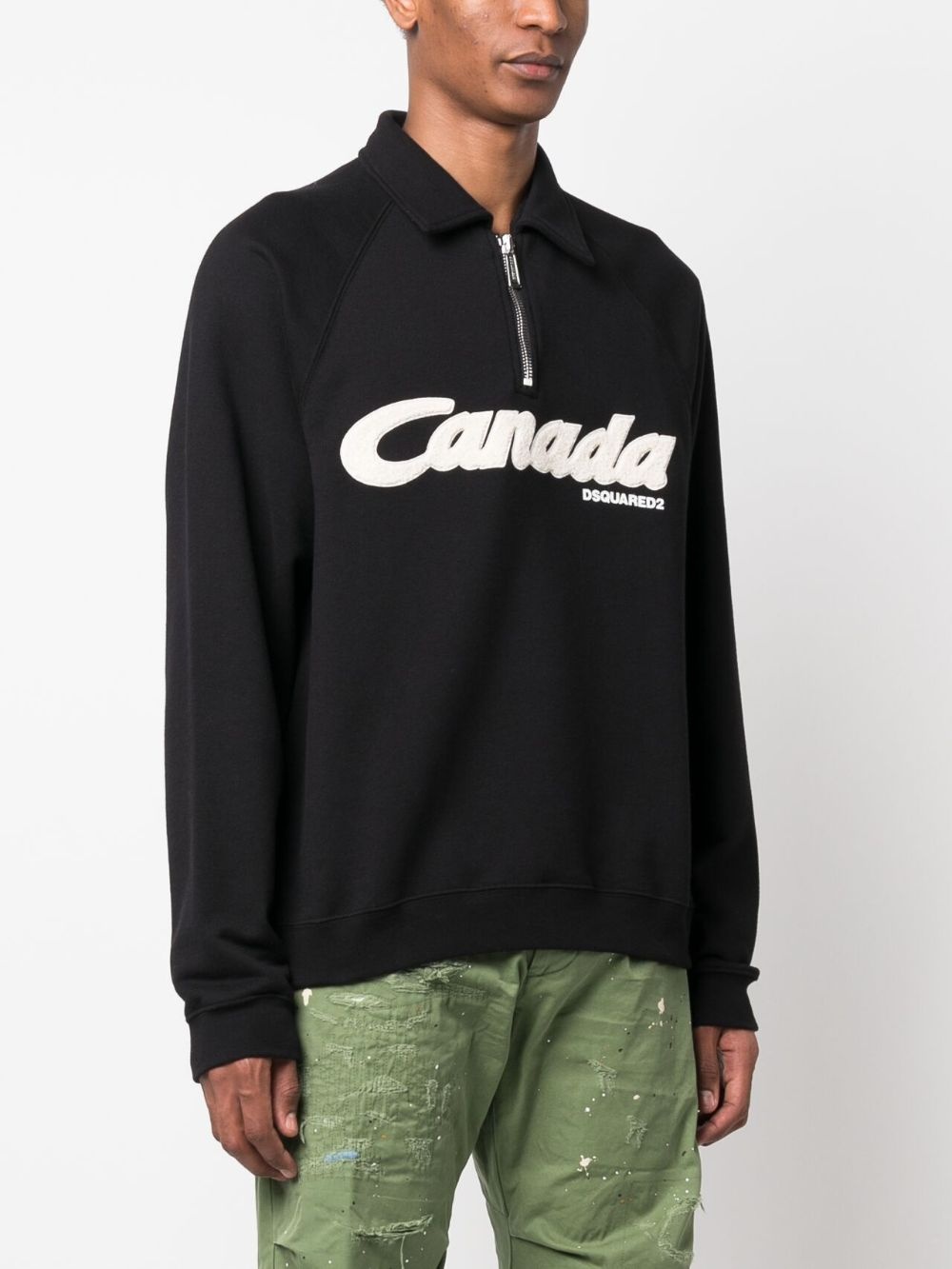 logo-print cotton sweatshirt - 3