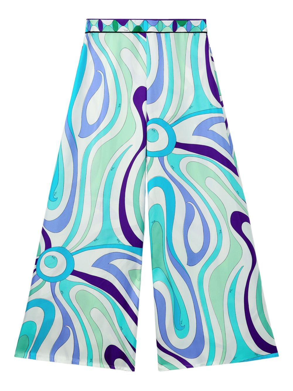 swirl-print wide-leg trousers - 2