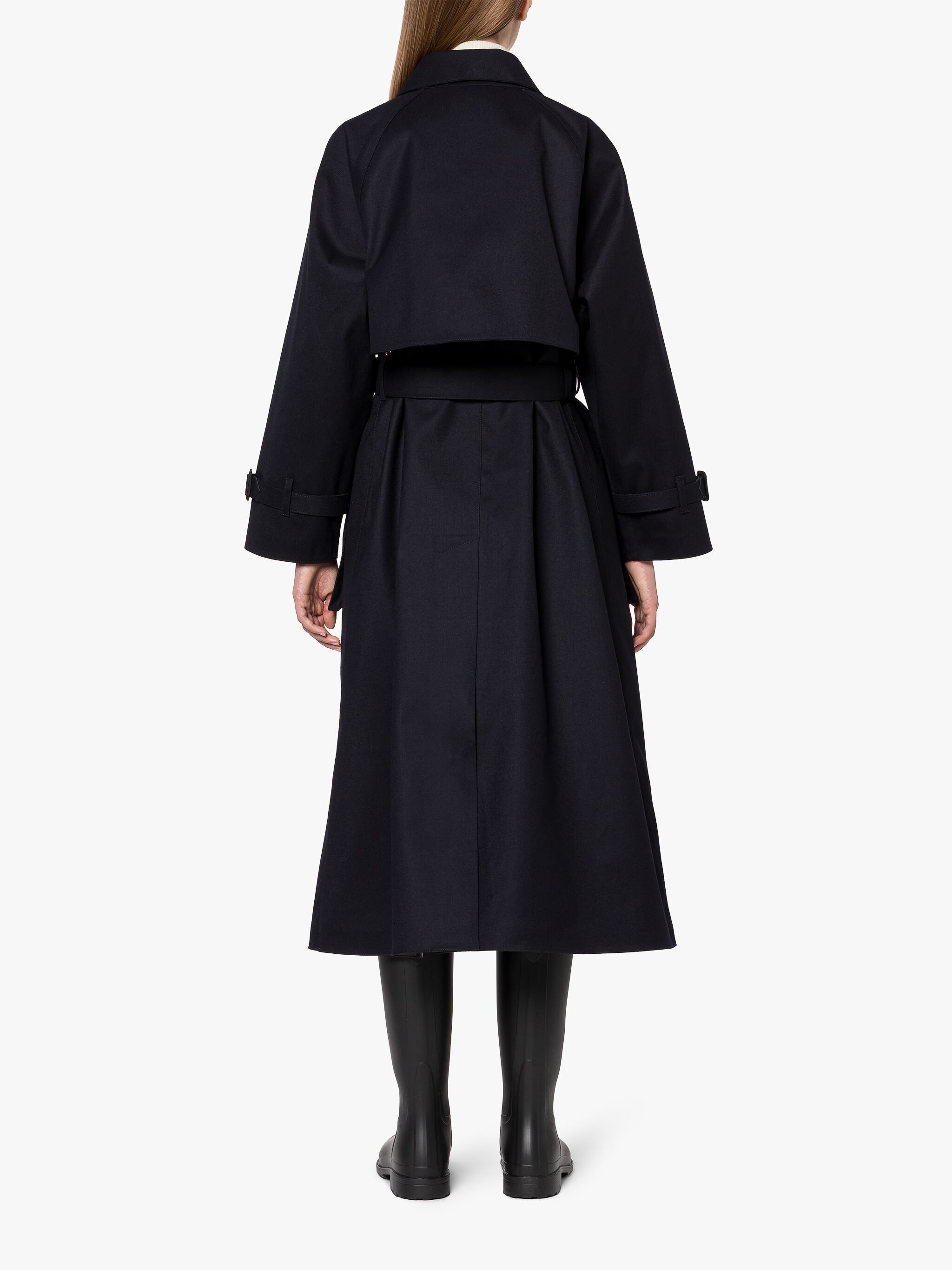 KELVIN NAVY BONDED WOOL TRENCH COAT - 4