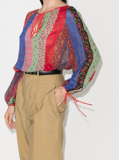 Etro colour-blocked paisley and floral-print blouse outlook