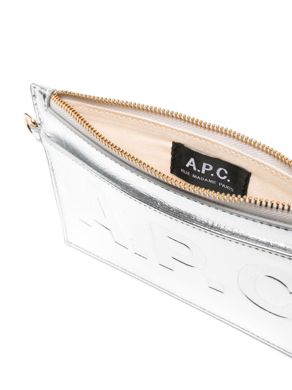 zip-up leather clutch bag - 5