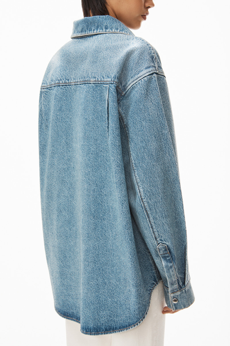 CLEAR HOTFIX OVERSIZED SHIRT IN DENIM 5