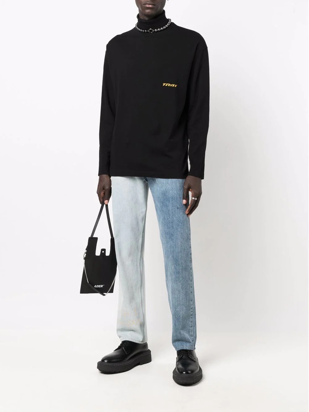 logo-print high-neck T-shirt - 2