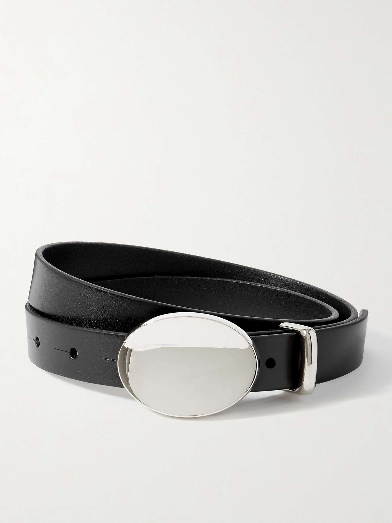Ory leather and silver-tone belt - 1