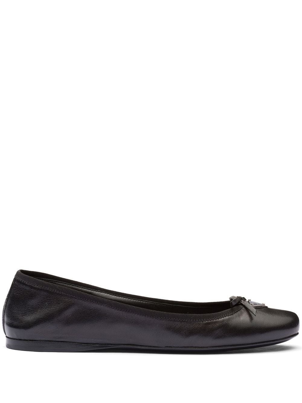 triangle-logo leather ballet flats - 1