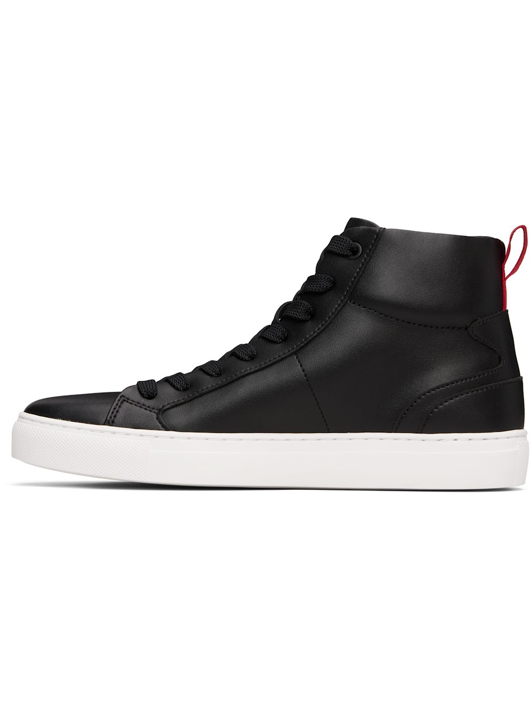 Black Faux-Leather High-Top Sneakers - 3