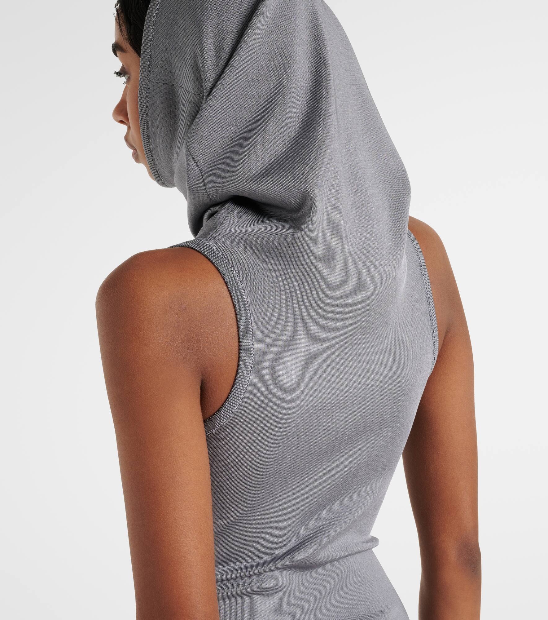 Hooded jersey midi dress - 5