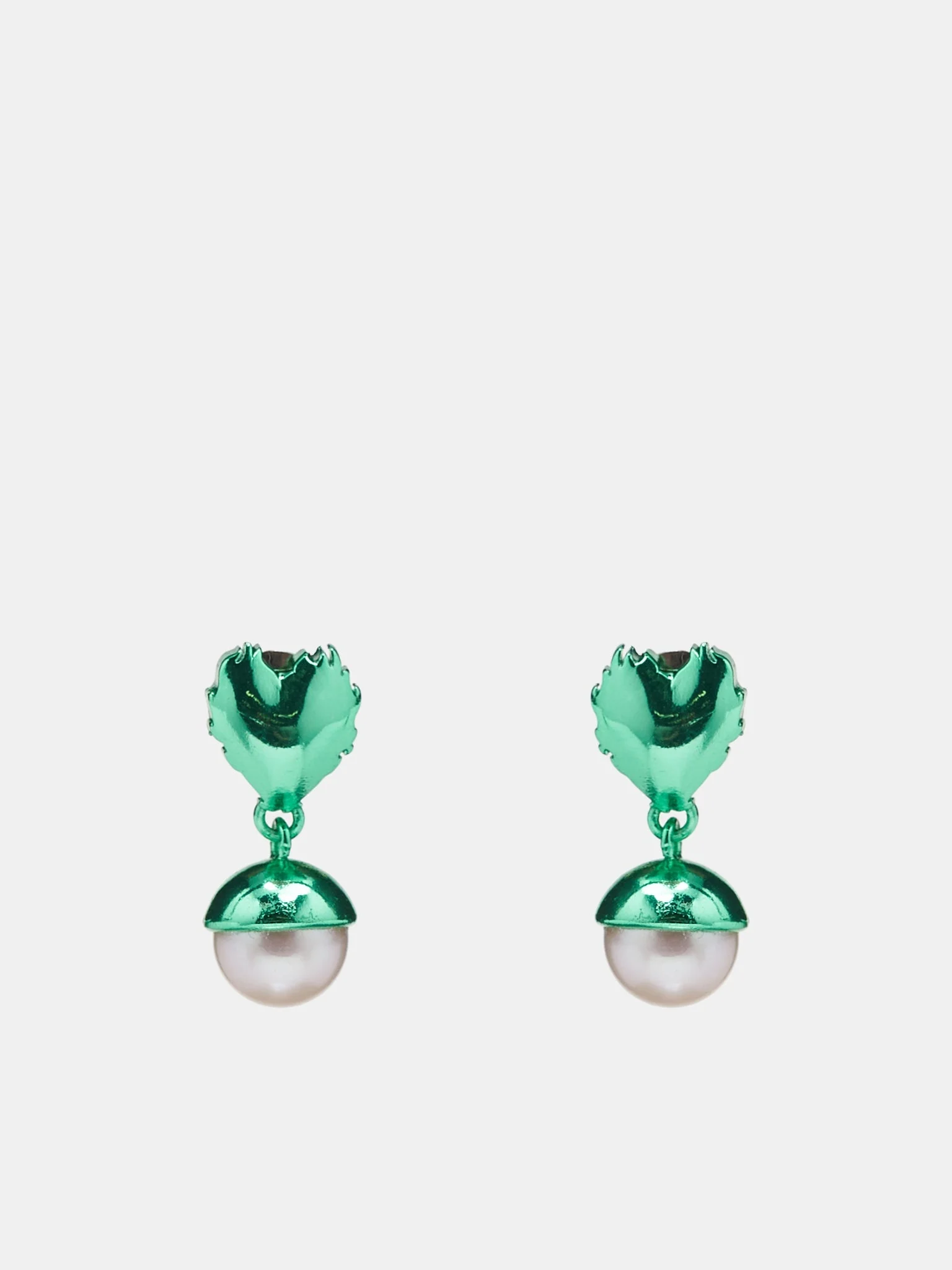 Flame Heart Pearl Earrings - 1