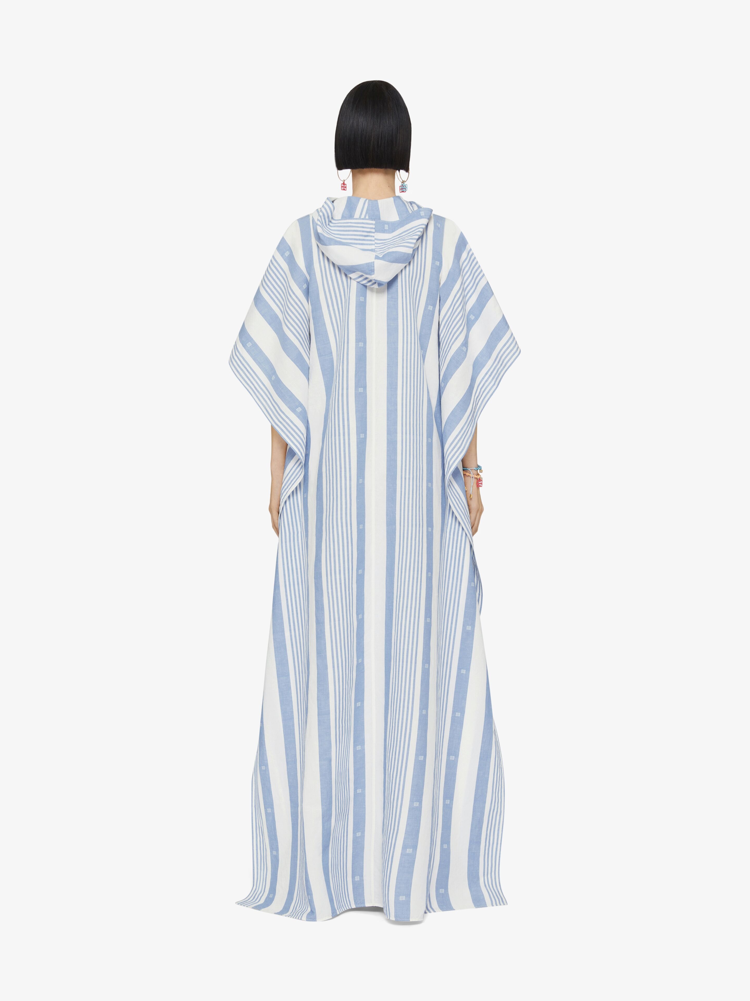 KAFTAN IN COTTON AND LINEN WITH 4G STRIPES - 4