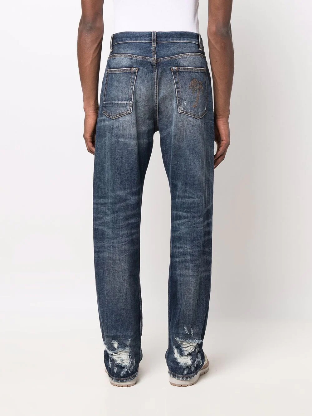 distressed-effect denim jeans - 7