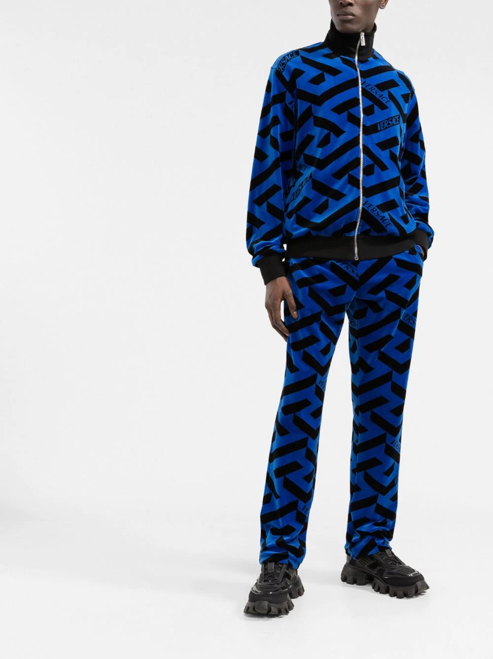 geometric-print track jacket - 2