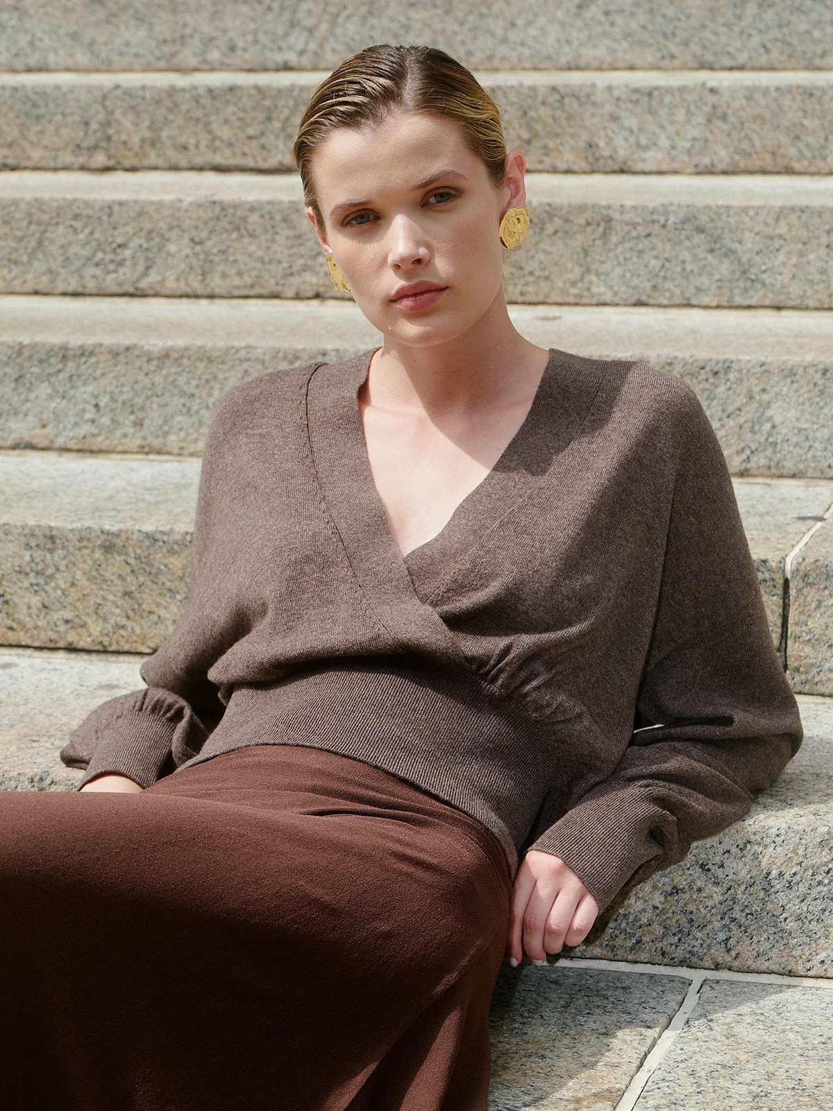 525 X DL10C: Prince Cashmere Wrap Pullover - 1