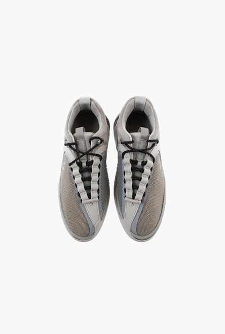 Gray suede and mesh B-Runner sneakers - 4