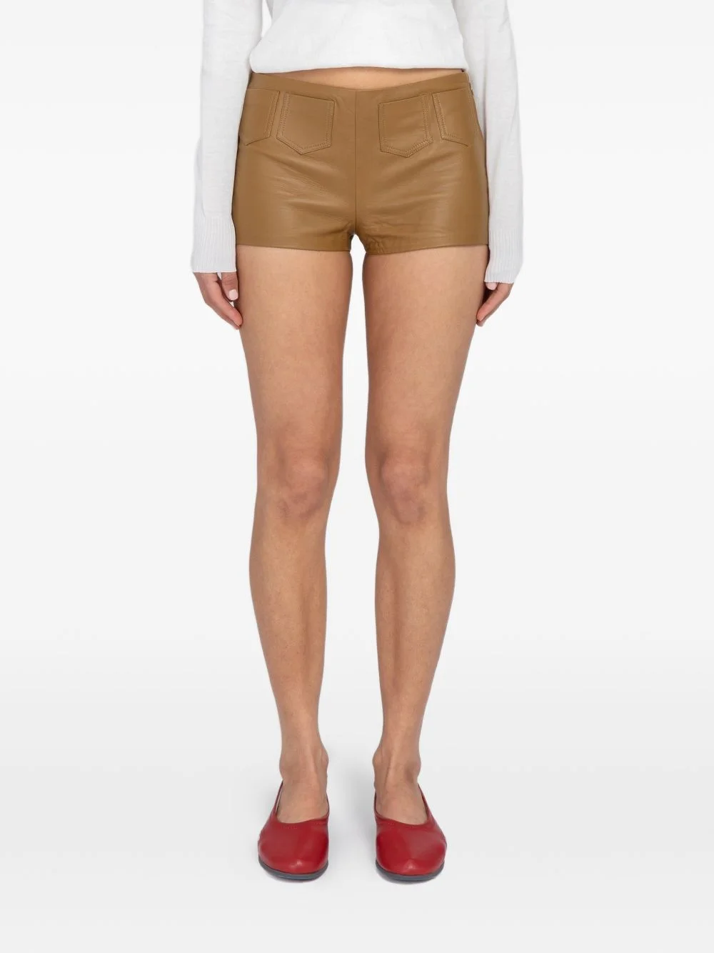 Suau leather mini shorts - 1