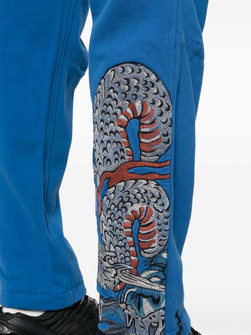 dragon-print cotton trousers - 5