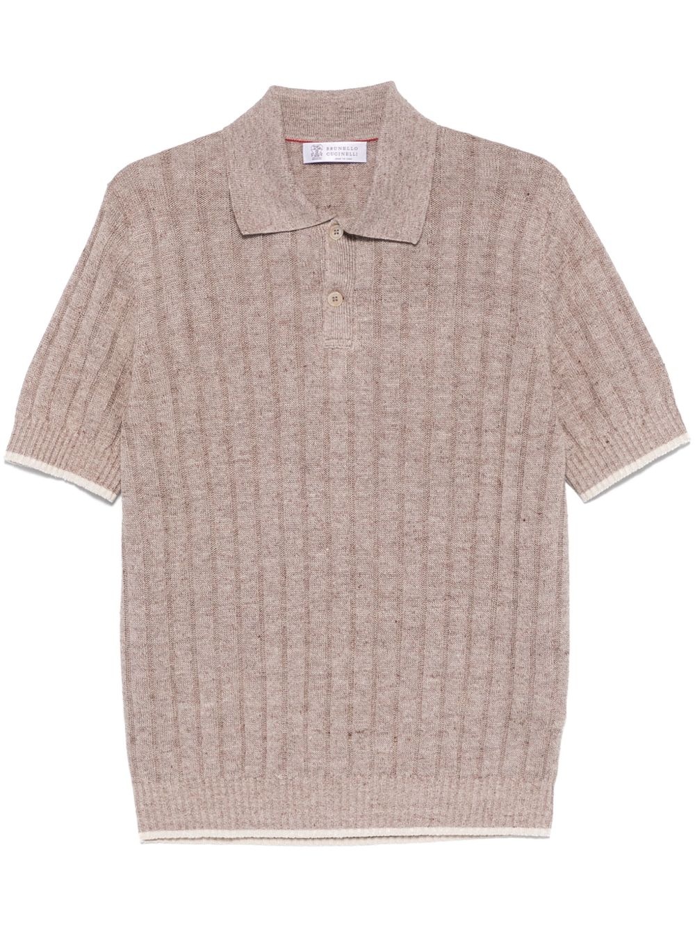 ribbed-knit polo shirt - 1