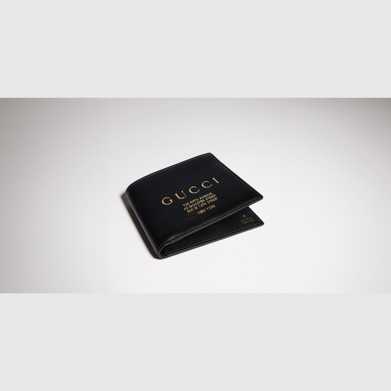 Bi-fold wallet with gold-foiled logo 1