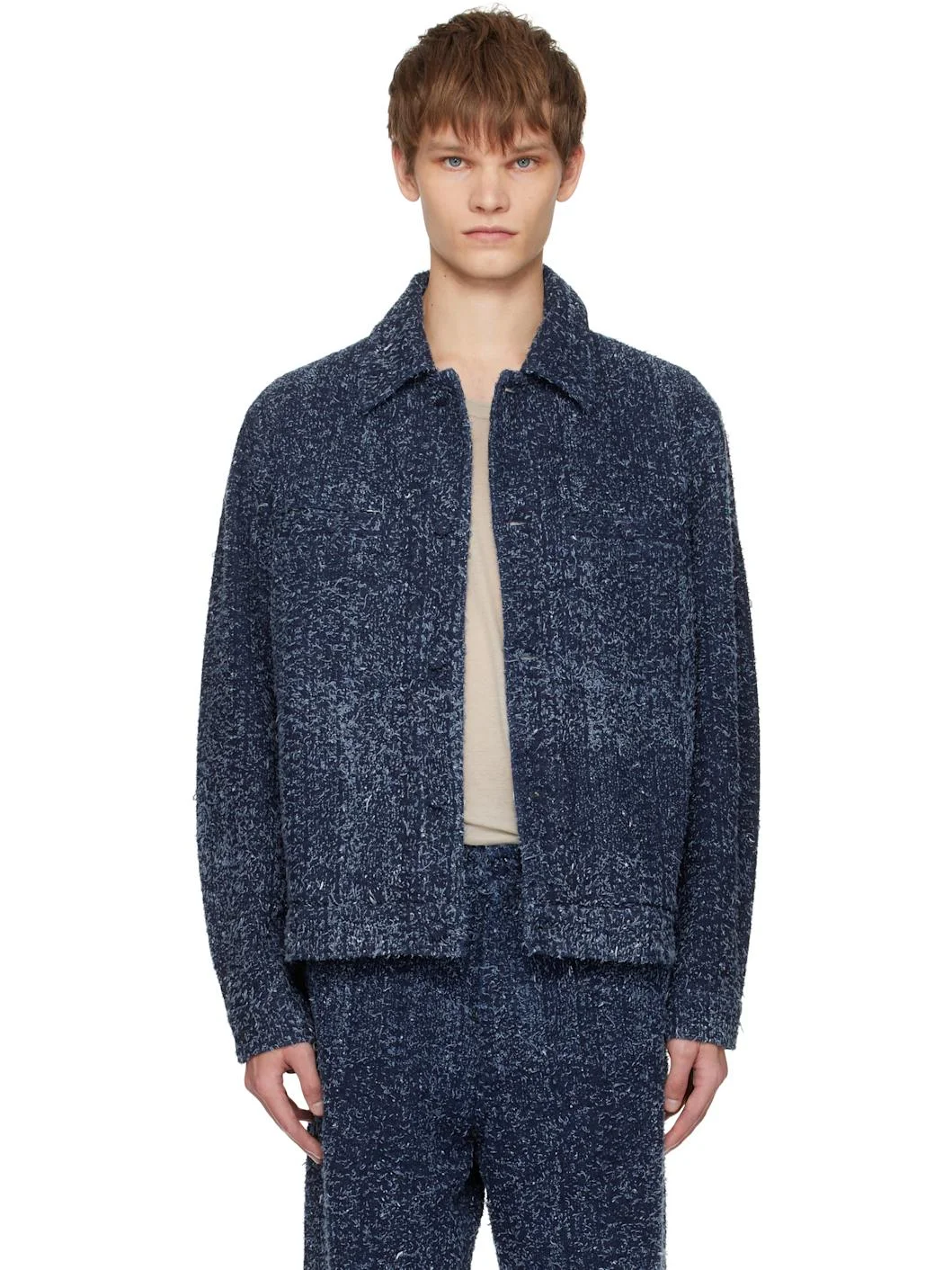 Navy Towel Denim Jacket - 1