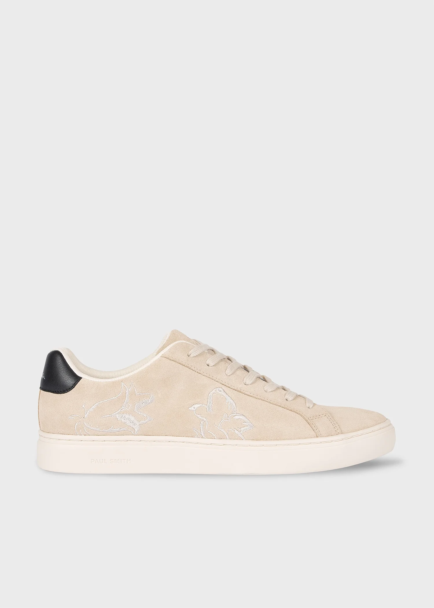 Ecru Suede 'Rex' Embroidery Trainers - 1