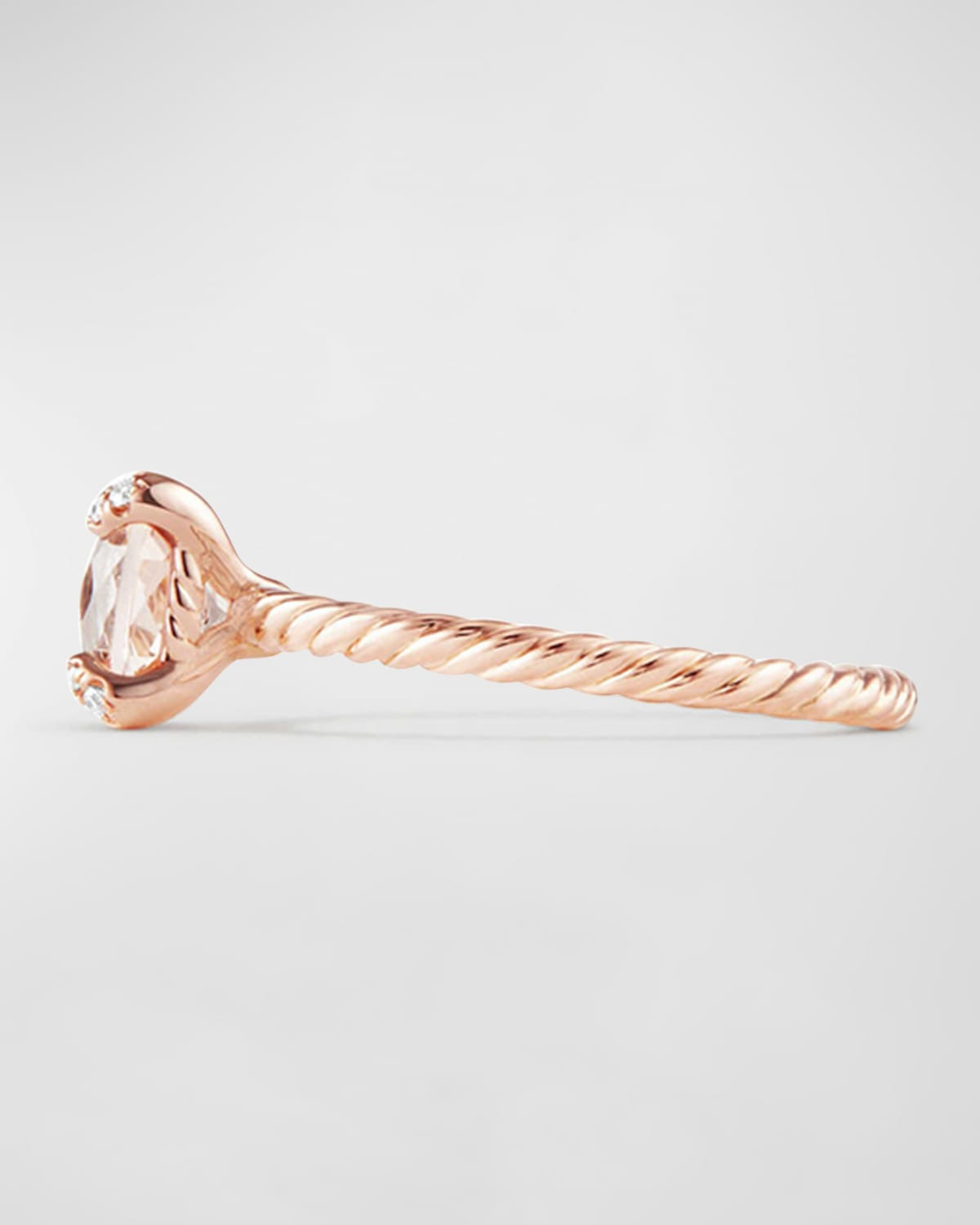 Chatelaine 7mm Rose Gold  Ring with Morganite & Diamonds - 4