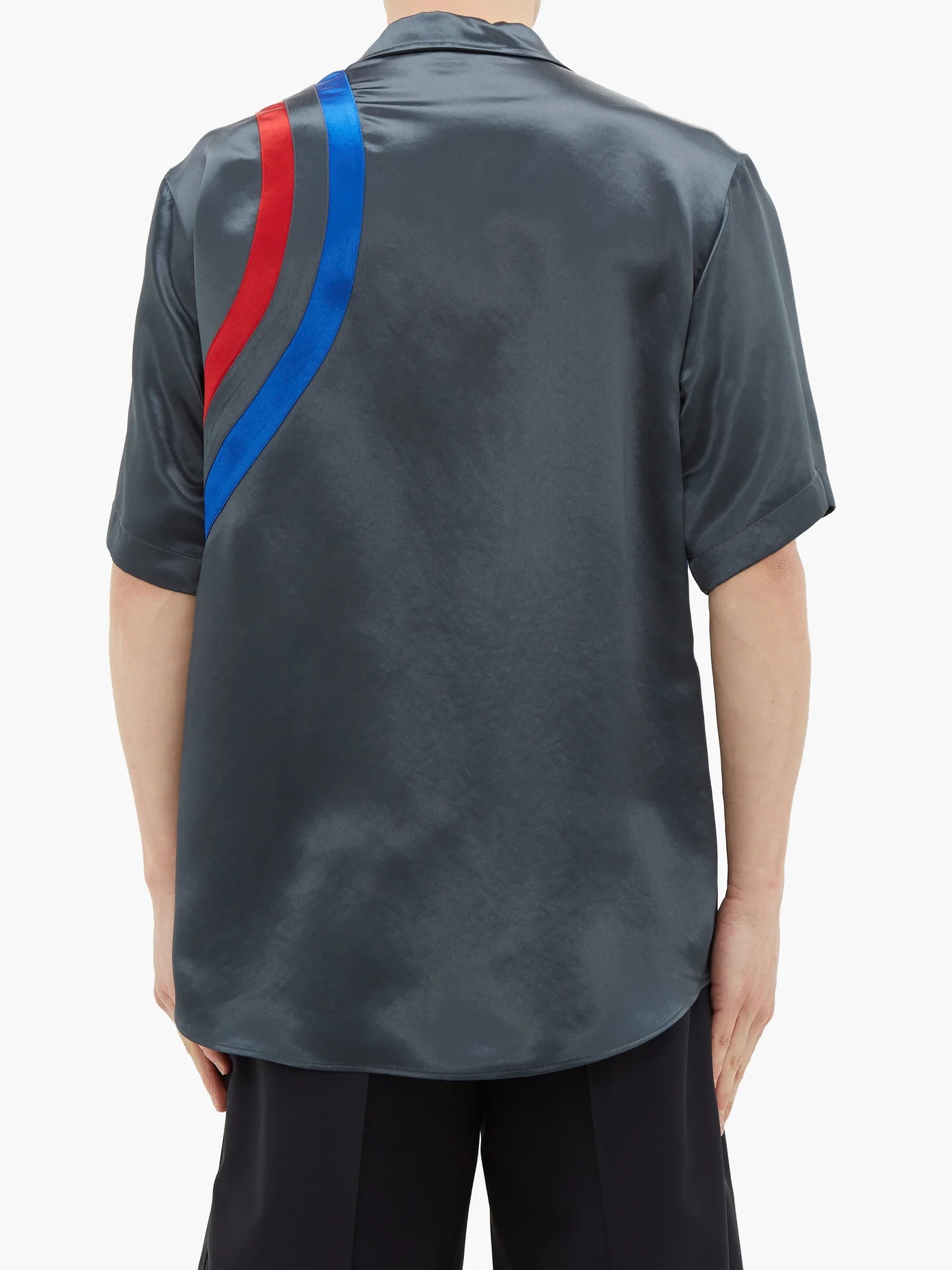 Gucci Band-embroidered satin bowling shirt - 5