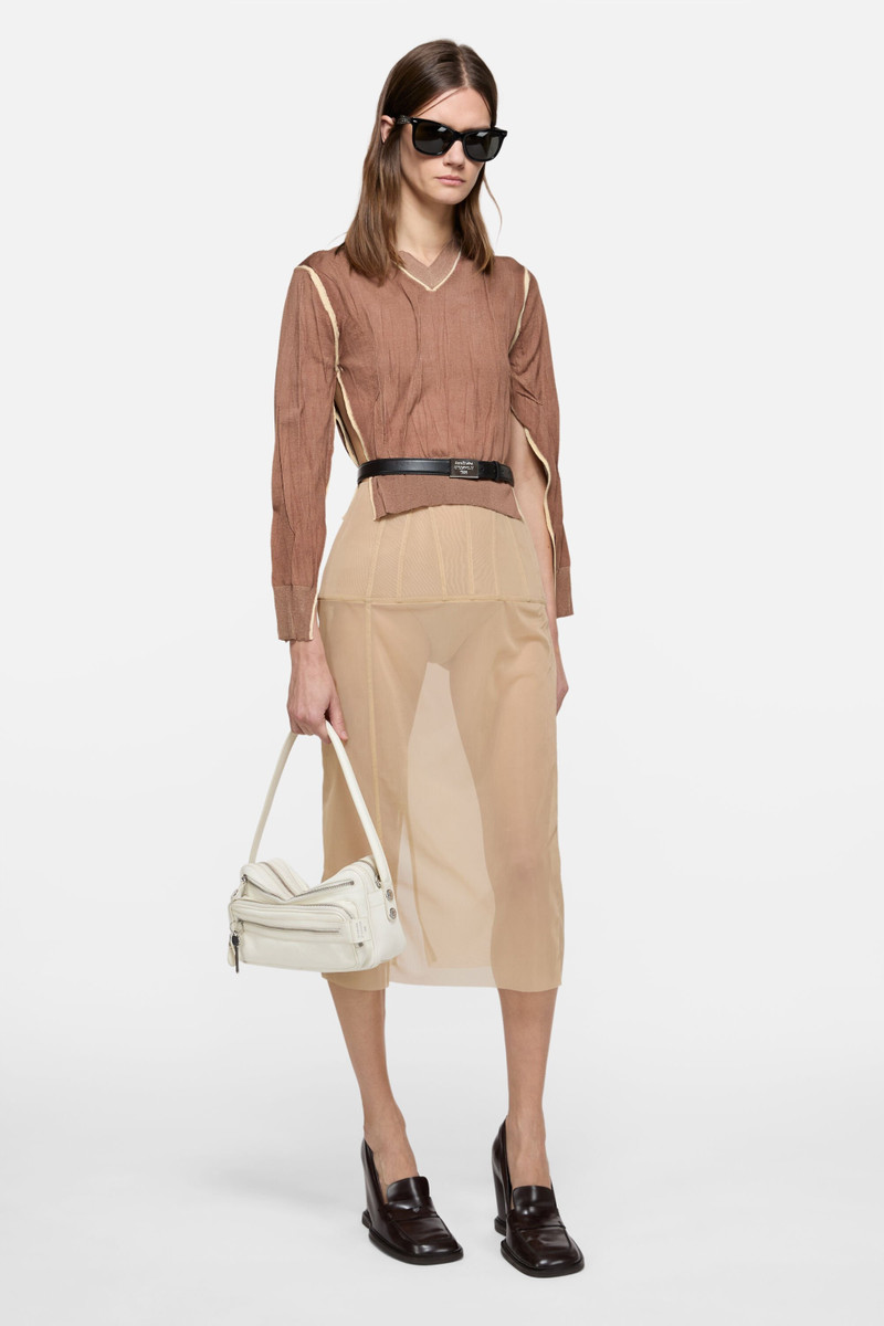 Acne Studios Wrinkled v-neck sweater - Old pink outlook