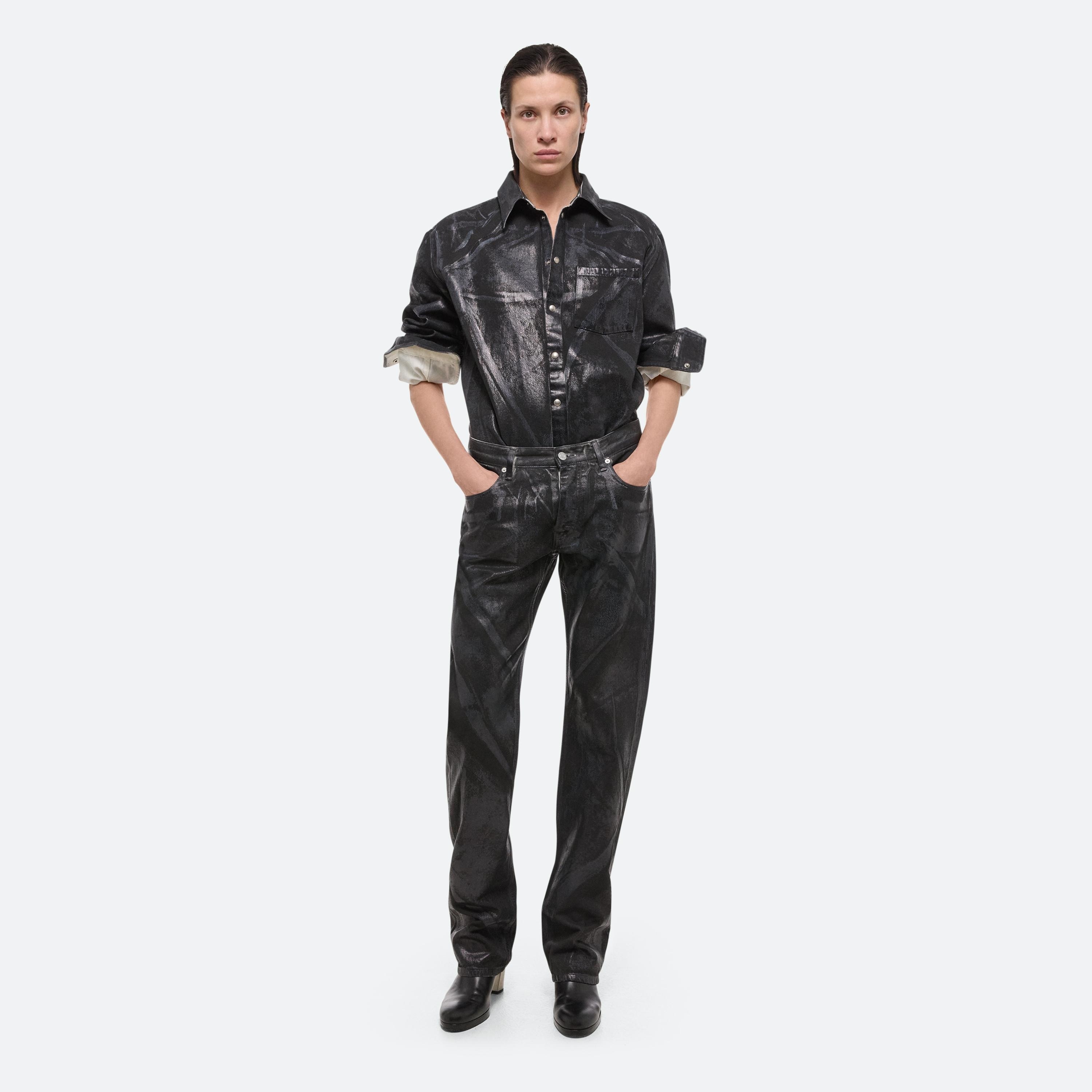 FOILED DENIM SHIRT JACKET - 3