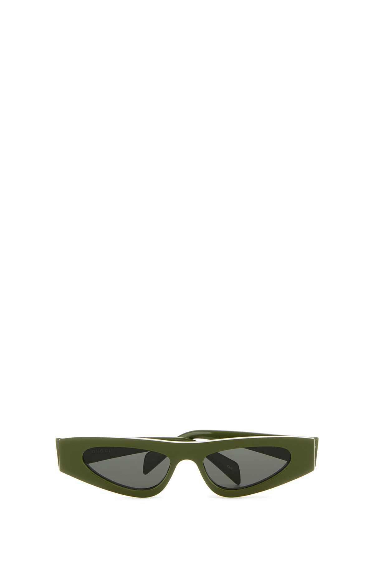 Gucci Women Army Green Acetate Sunglasses - 2
