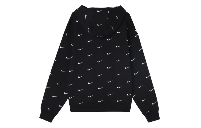 Nike Nike All Over Swoosh Logo Hoodie 'Black' CJ8907-010 outlook
