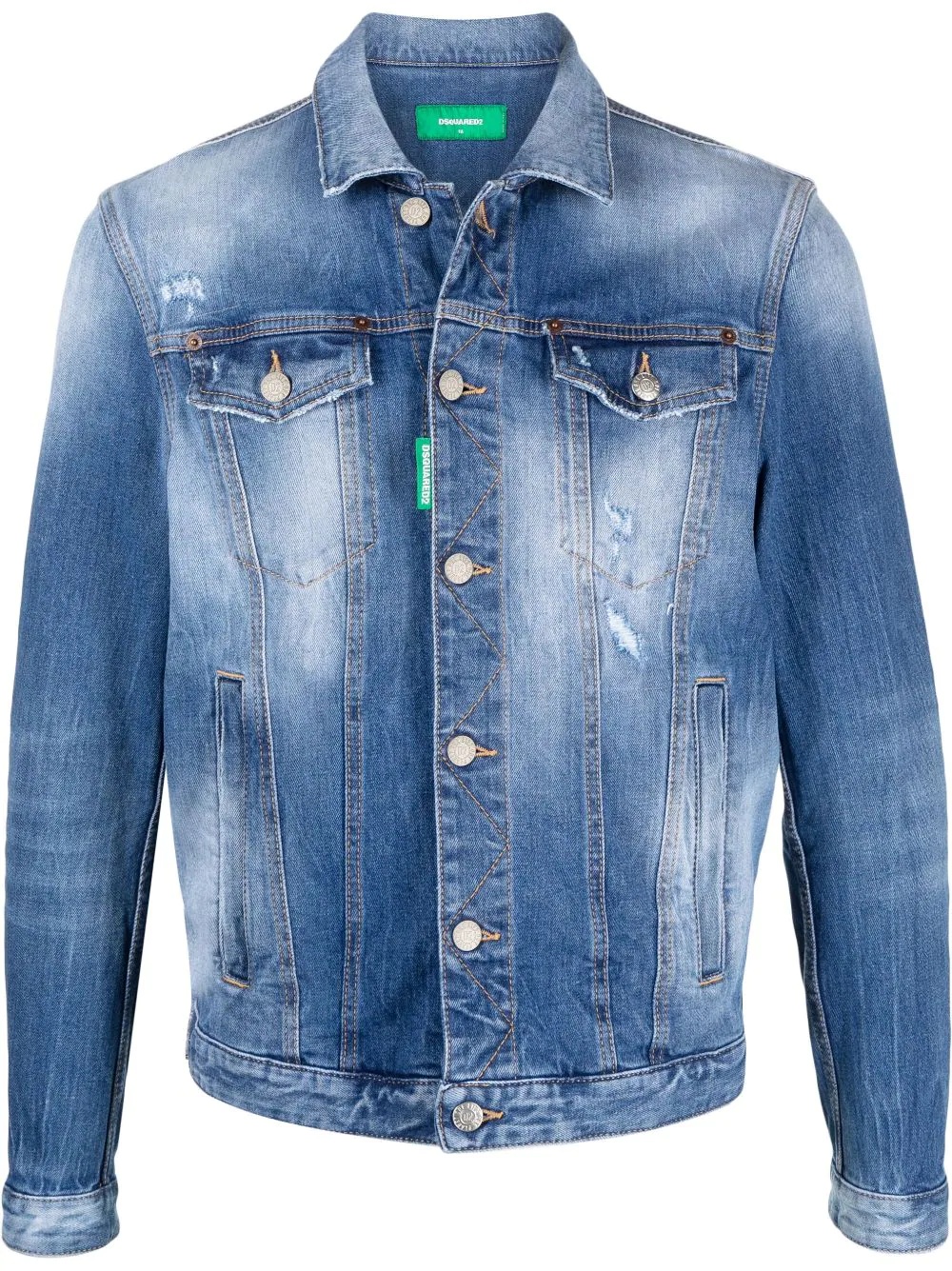 faded-effect denim jacket - 1