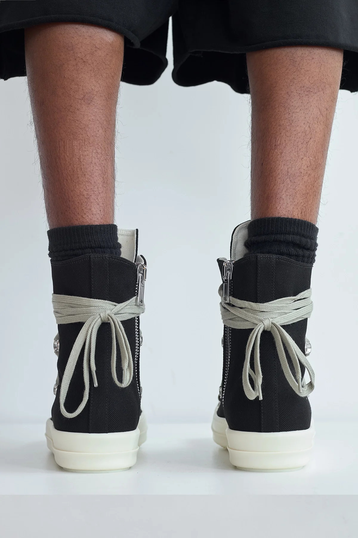 Rick Owens Drkshdw Megalace Sneaks Black/Milk - 6