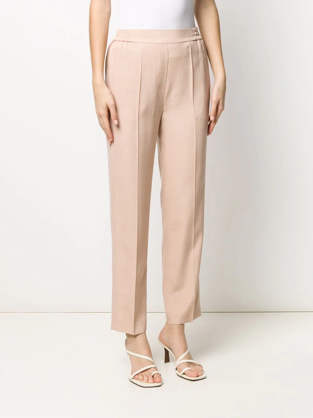 elasticated straight leg trousers - 3