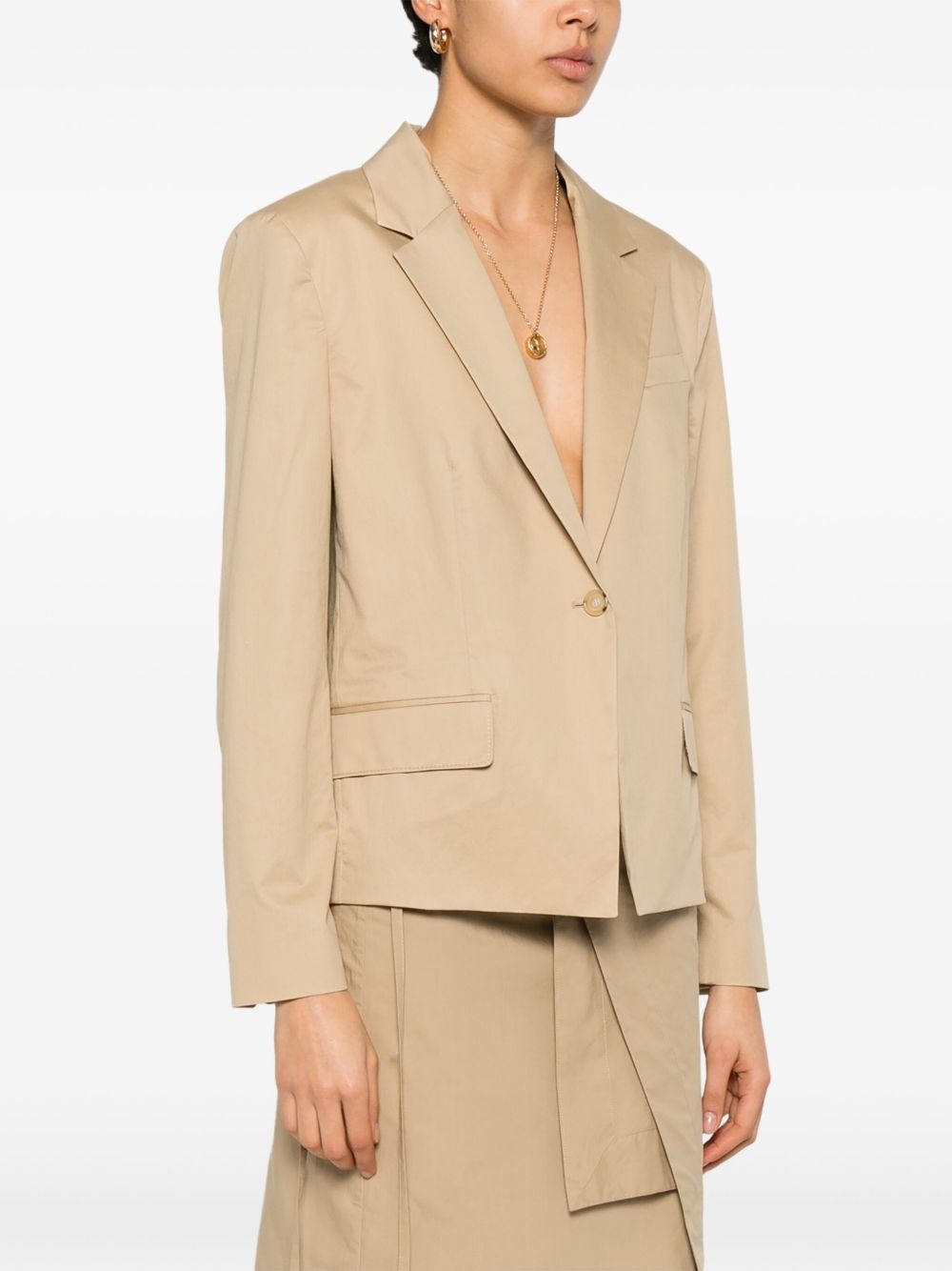 cotton single-breasted blazer - 3