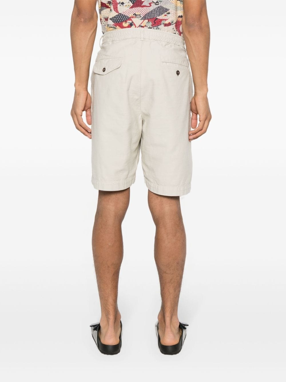 Pleated Track cotton shorts - 4
