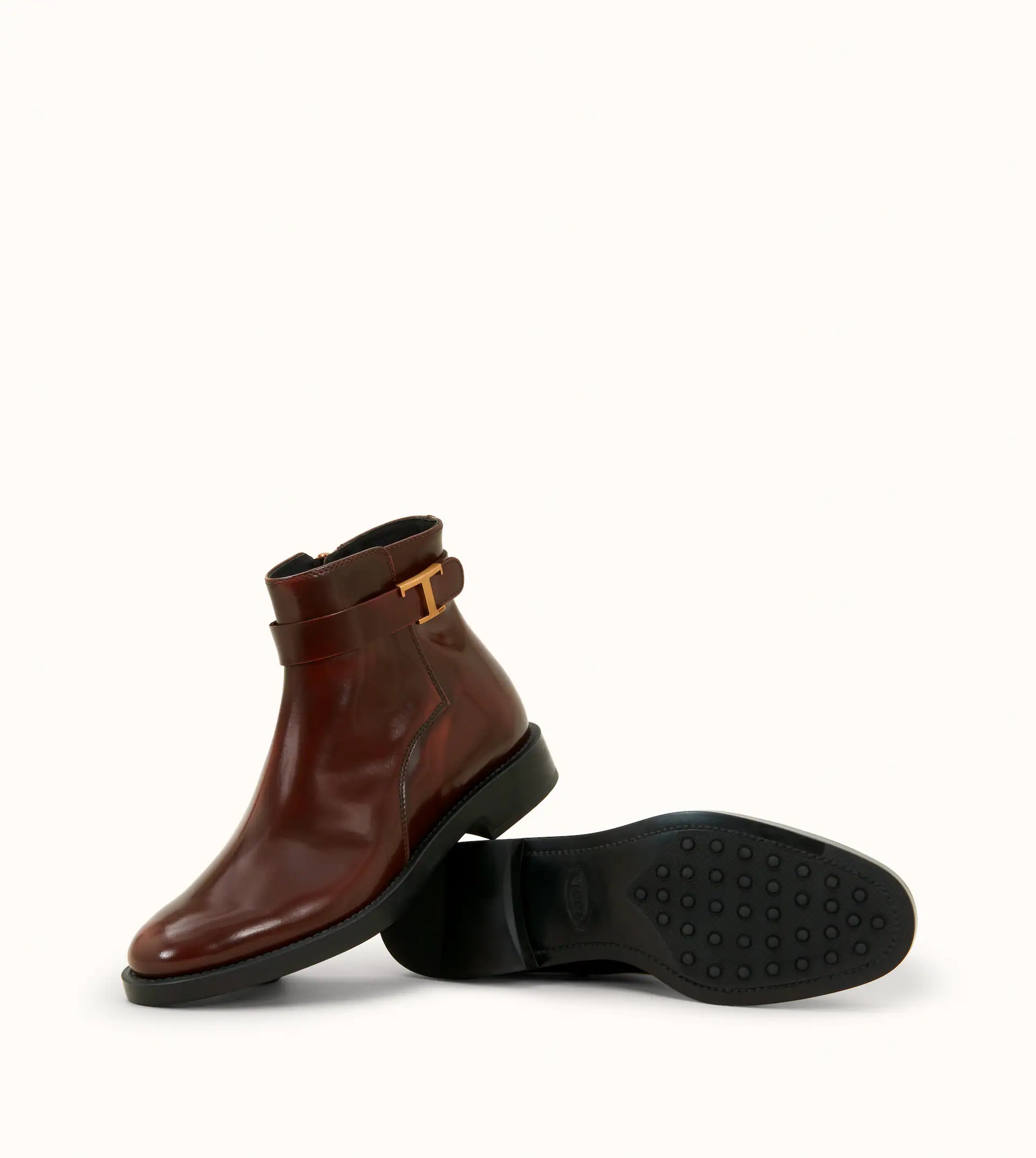 TIMELESS ANKLE BOOTS IN LEATHER - BROWN - 5