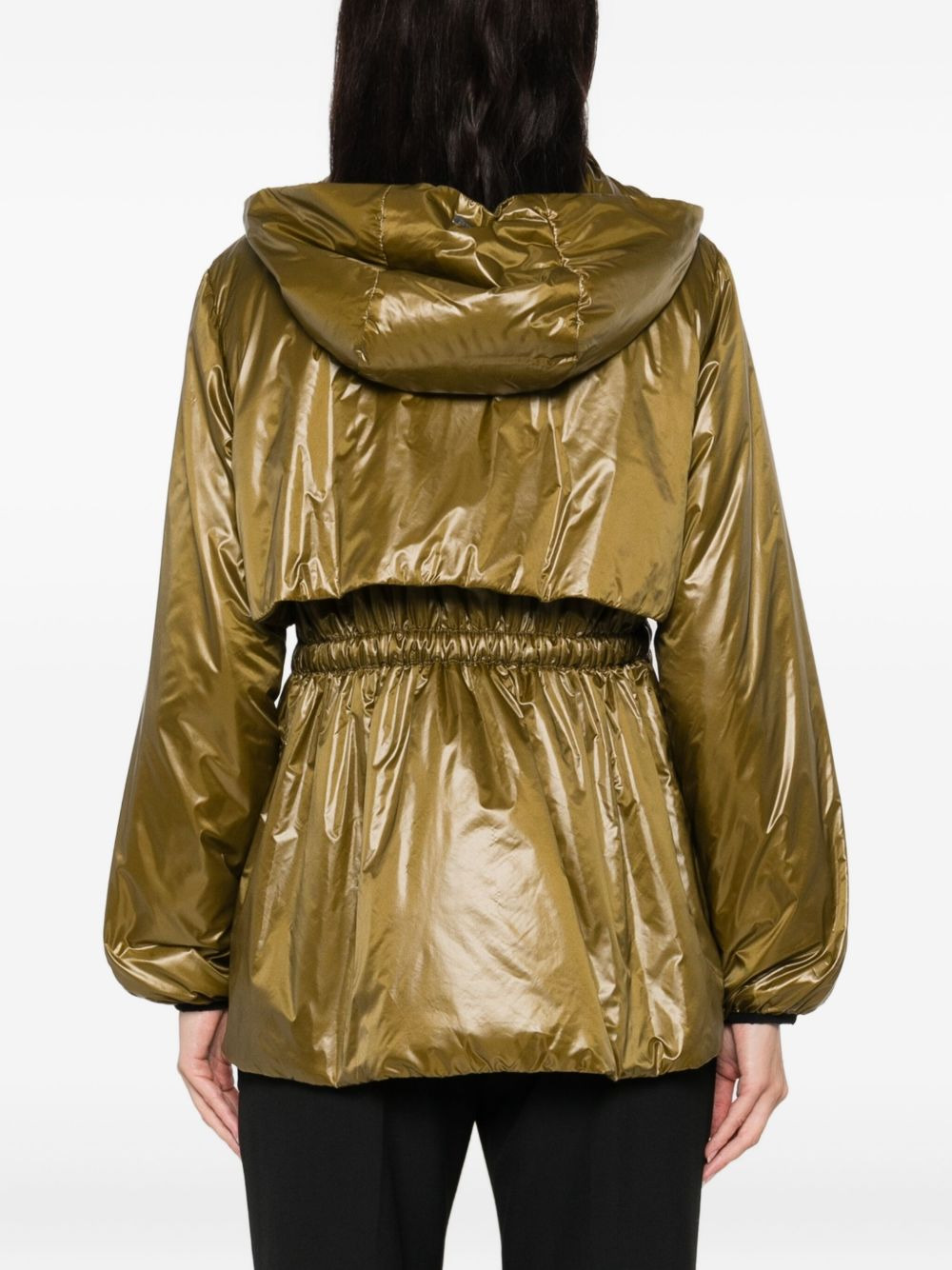 drawstring-waist parka - 4