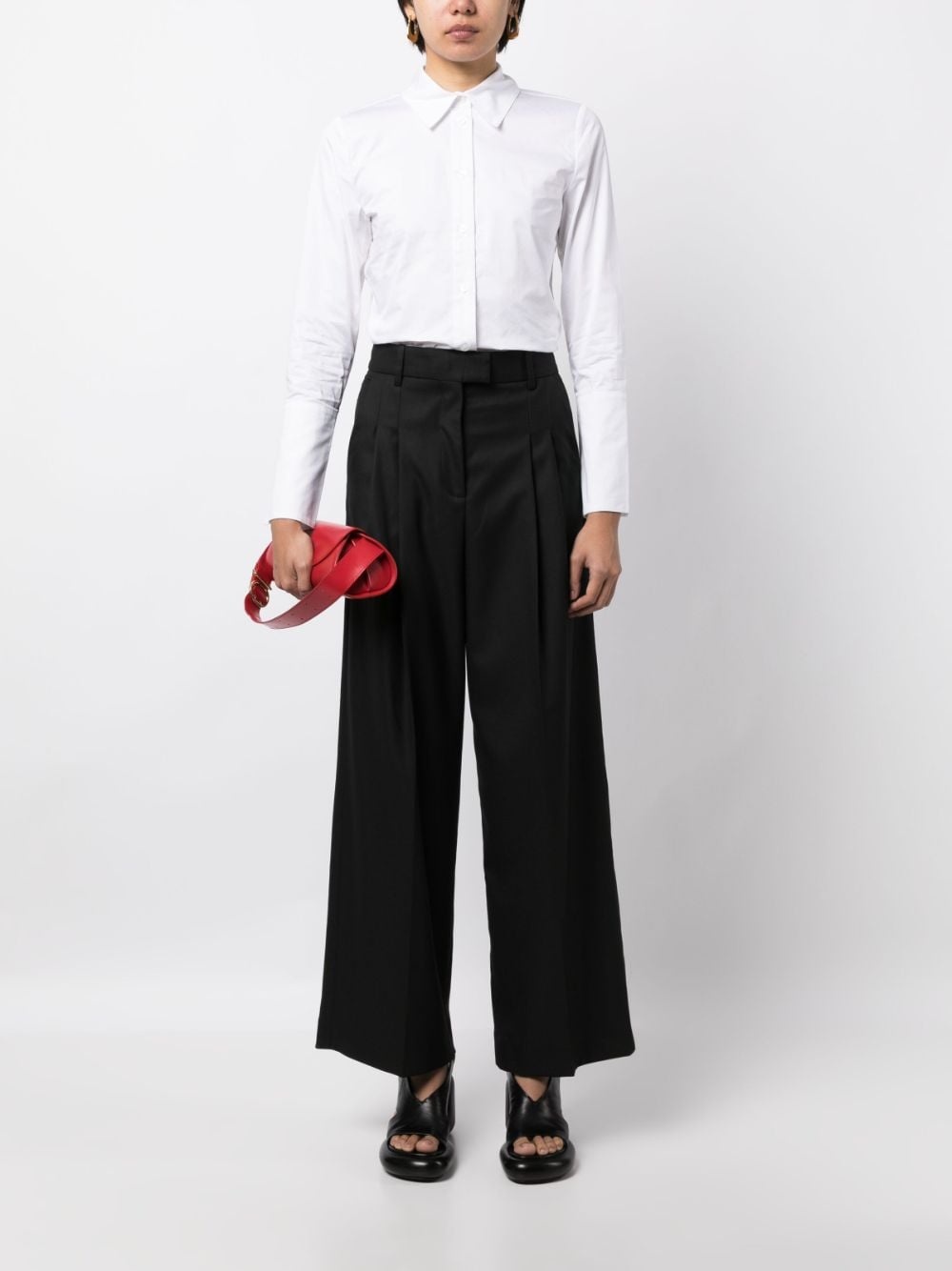 high-waist straight-leg trousers - 3