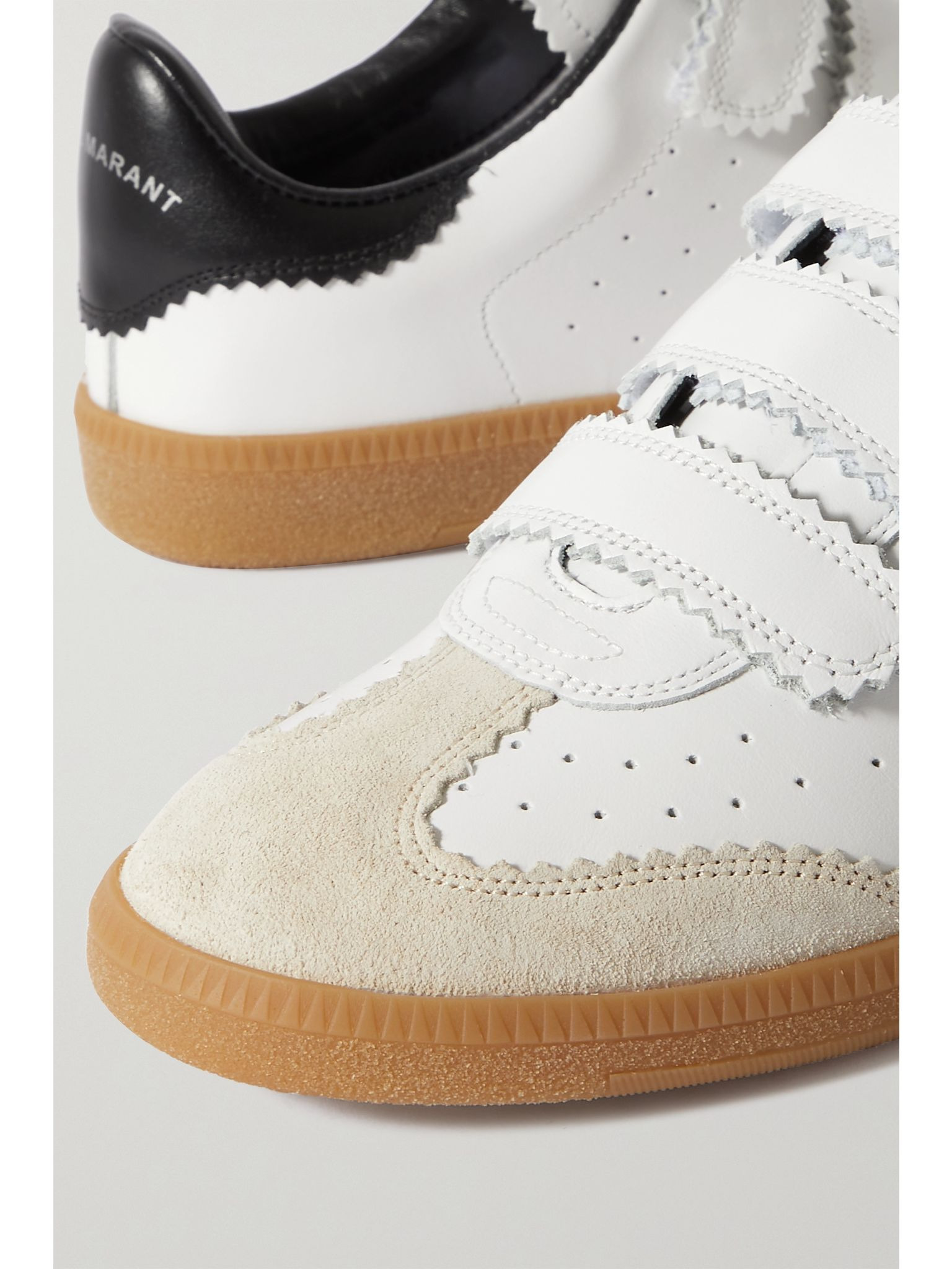 Beth suede-trimmed leather sneakers White - 4