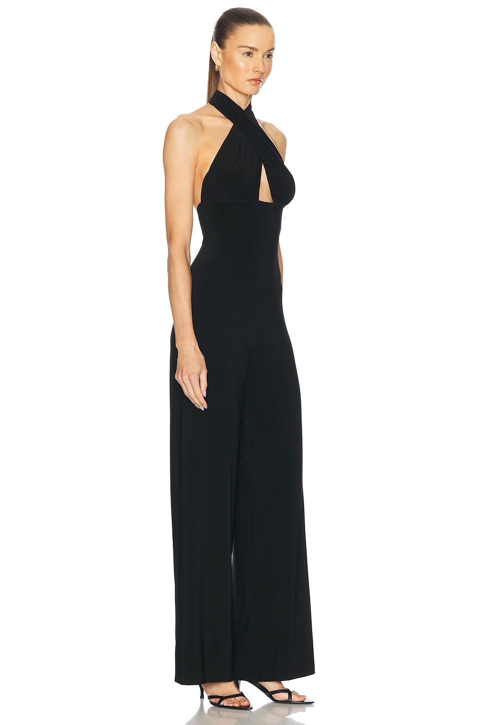 Cross Halter Straight Leg Jumpsuit - 2