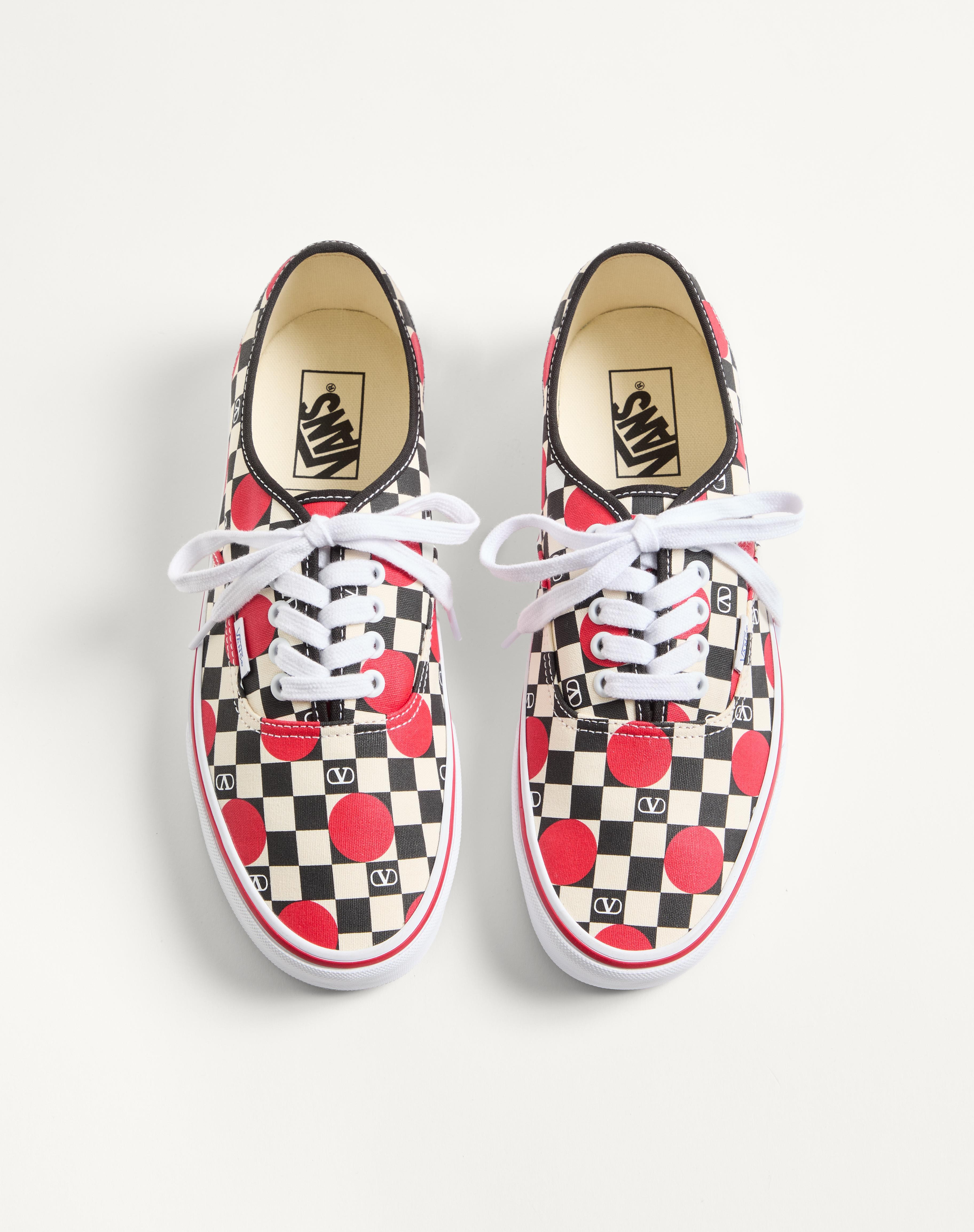 VALENTINO GARAVANI AND VANS LOW-TOP TRAINER IN FABRIC WITH VLOGO CHECKERBOARD PRINT AND POLKA DOT DE - 4
