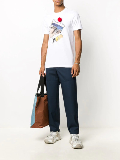 Lanvin logo print pompom detail T-shirt outlook