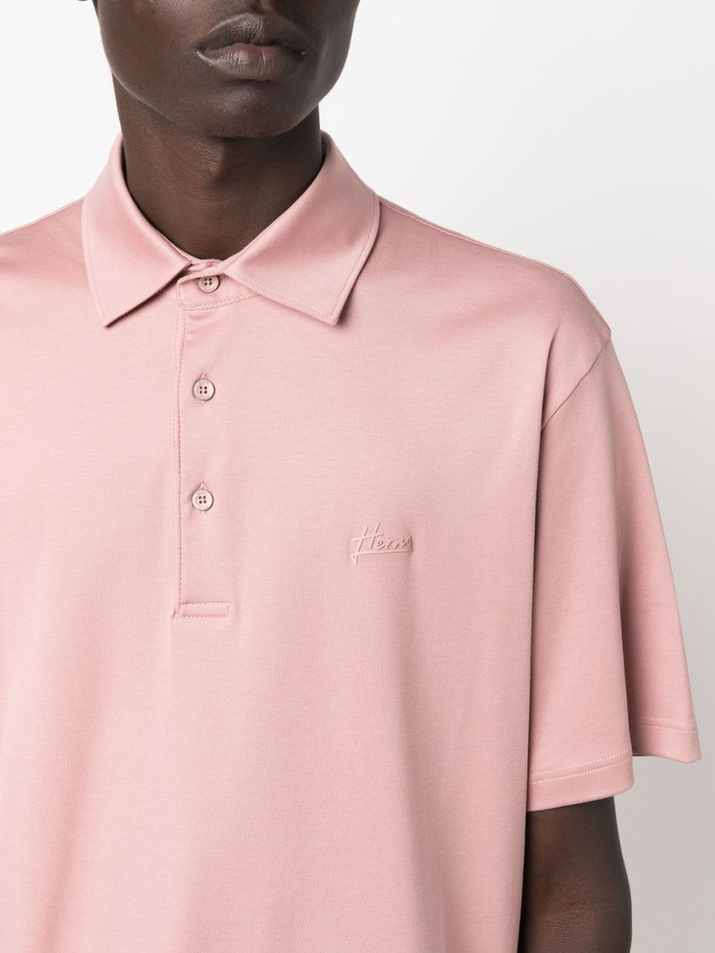 logo-embroidered cotton polo shirt 5