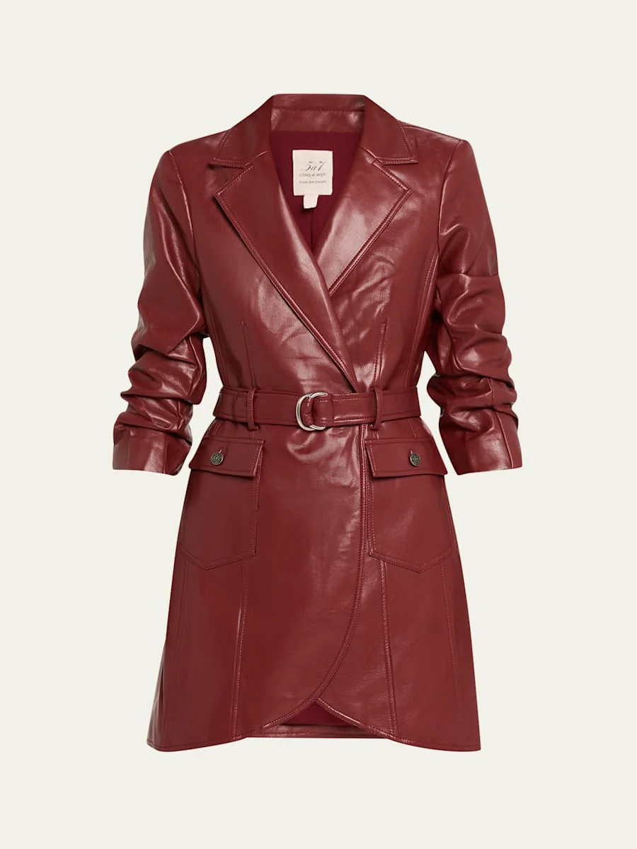 Holly Cropped Vegan Leather Jacket - 1