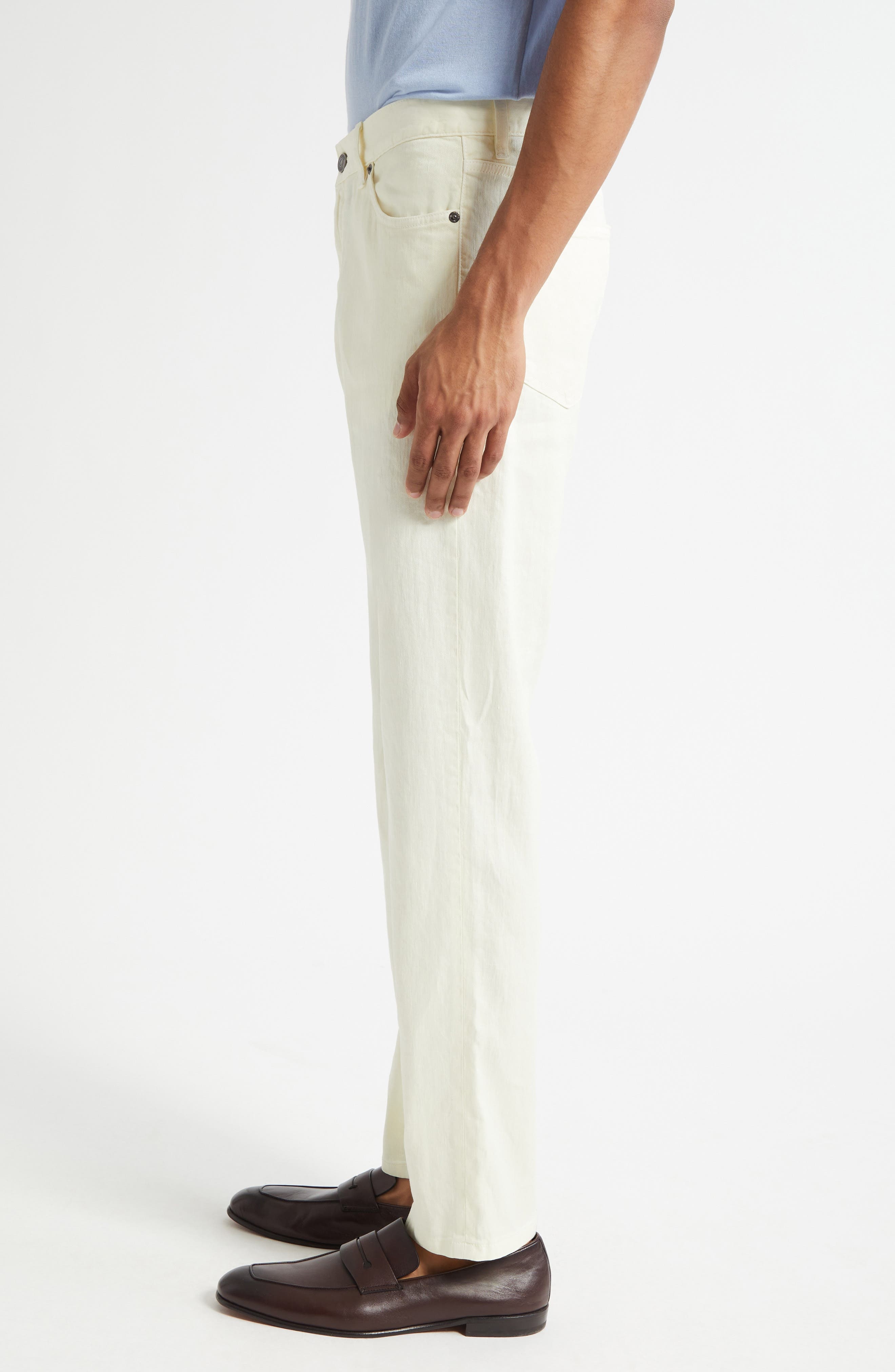 ZEGNA City Fit Stretch Jeans in Light Yellow Solid at Nordstrom - 3