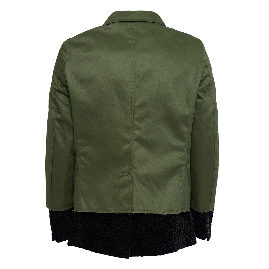 Polyester Velvet Raised Dot Pattern Jacket - 2