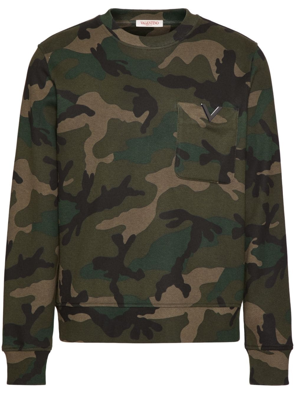 logo-appliquÃ© camouflage-pattern sweatshirt - 1