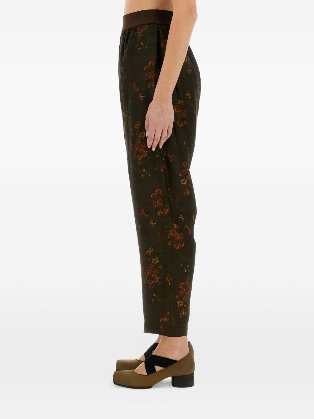 floral-print elastic-waist trousers - 3