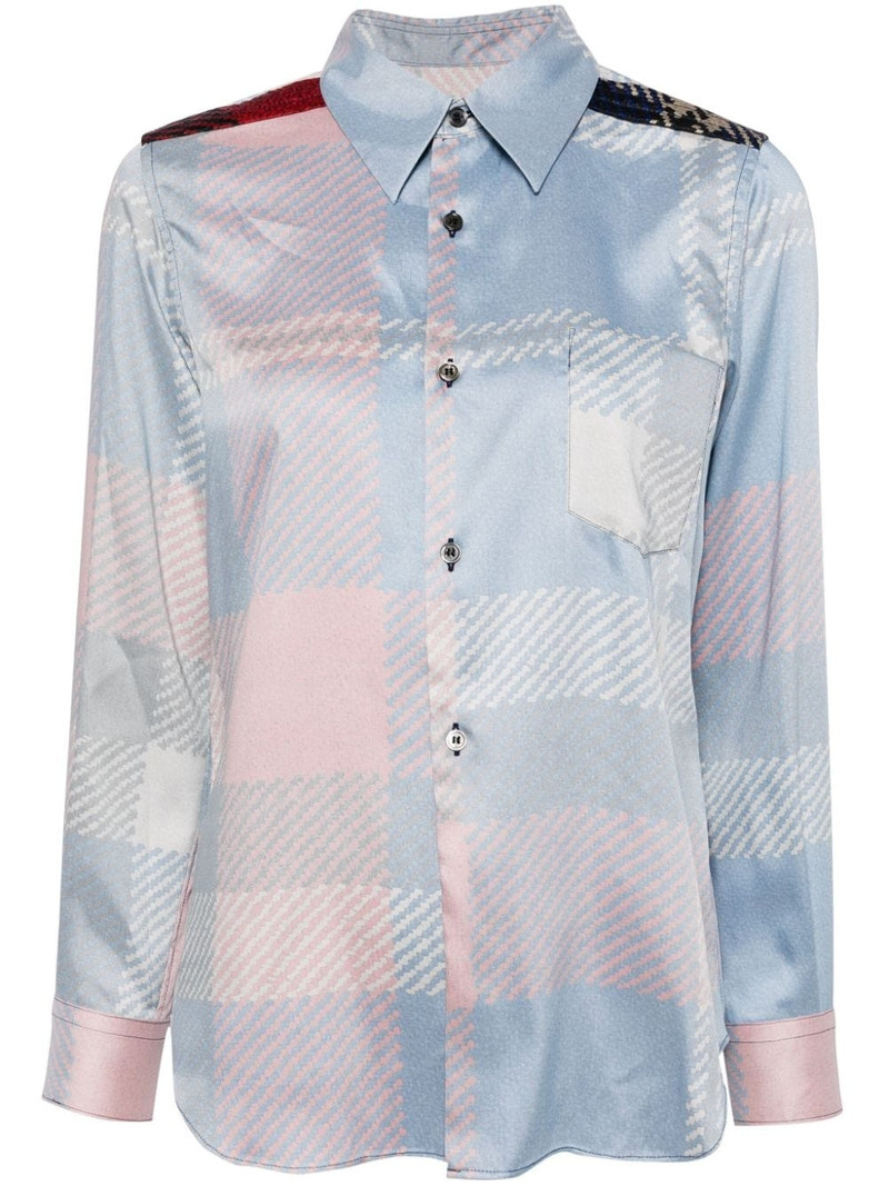 check-pattern detailing shirt 1