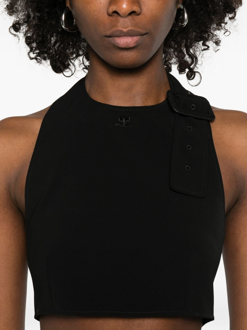buckle-detail crop top 5