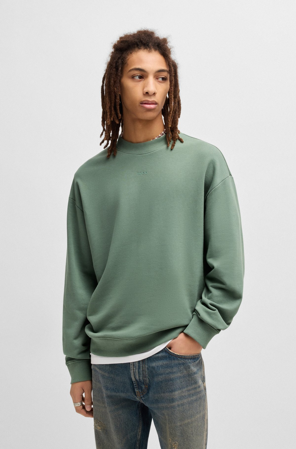 RELAXED-FIT SWEATSHIRT IN COTTON TERRY WITH LOGO PRINT - 2
